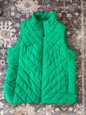Land’s End Emerald Green Puffer Vest Size L